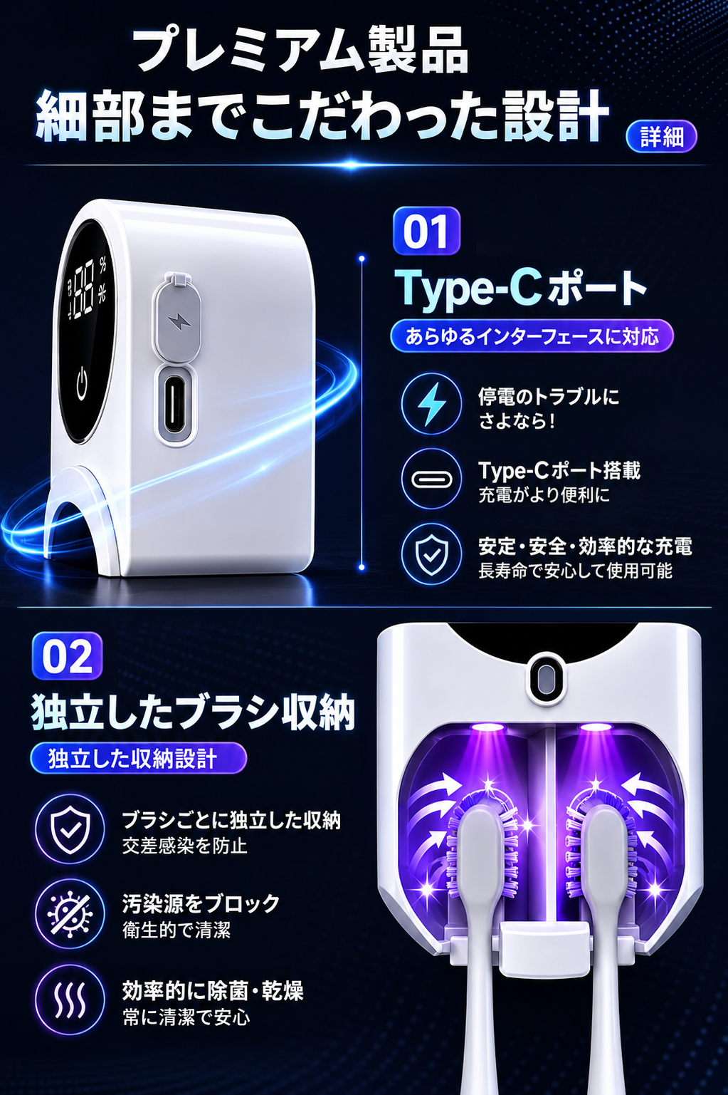 CleanBrush™ 除菌歯ブラシホルダー