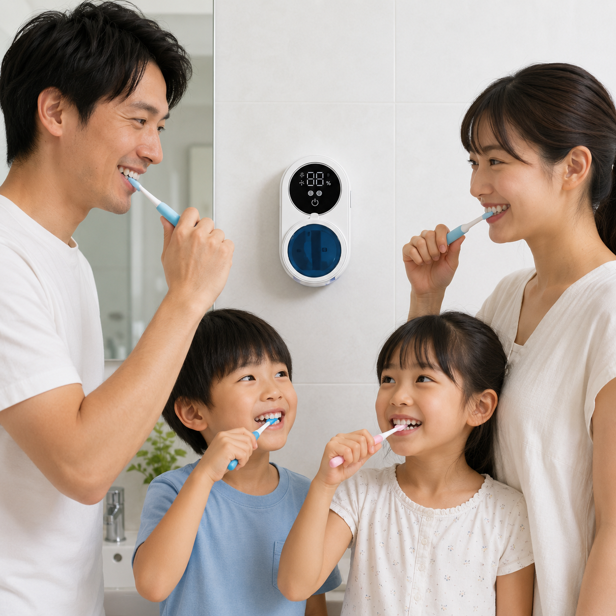 CleanBrush™ [人気ランキング1位]歯ブラシ除菌器 自動] 「見えない菌から家族の健康を守る。」