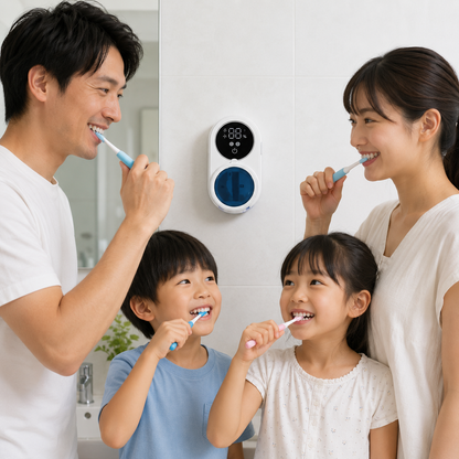 CleanBrush™ [人気ランキング1位]歯ブラシ除菌器 自動] 「見えない菌から家族の健康を守る。」